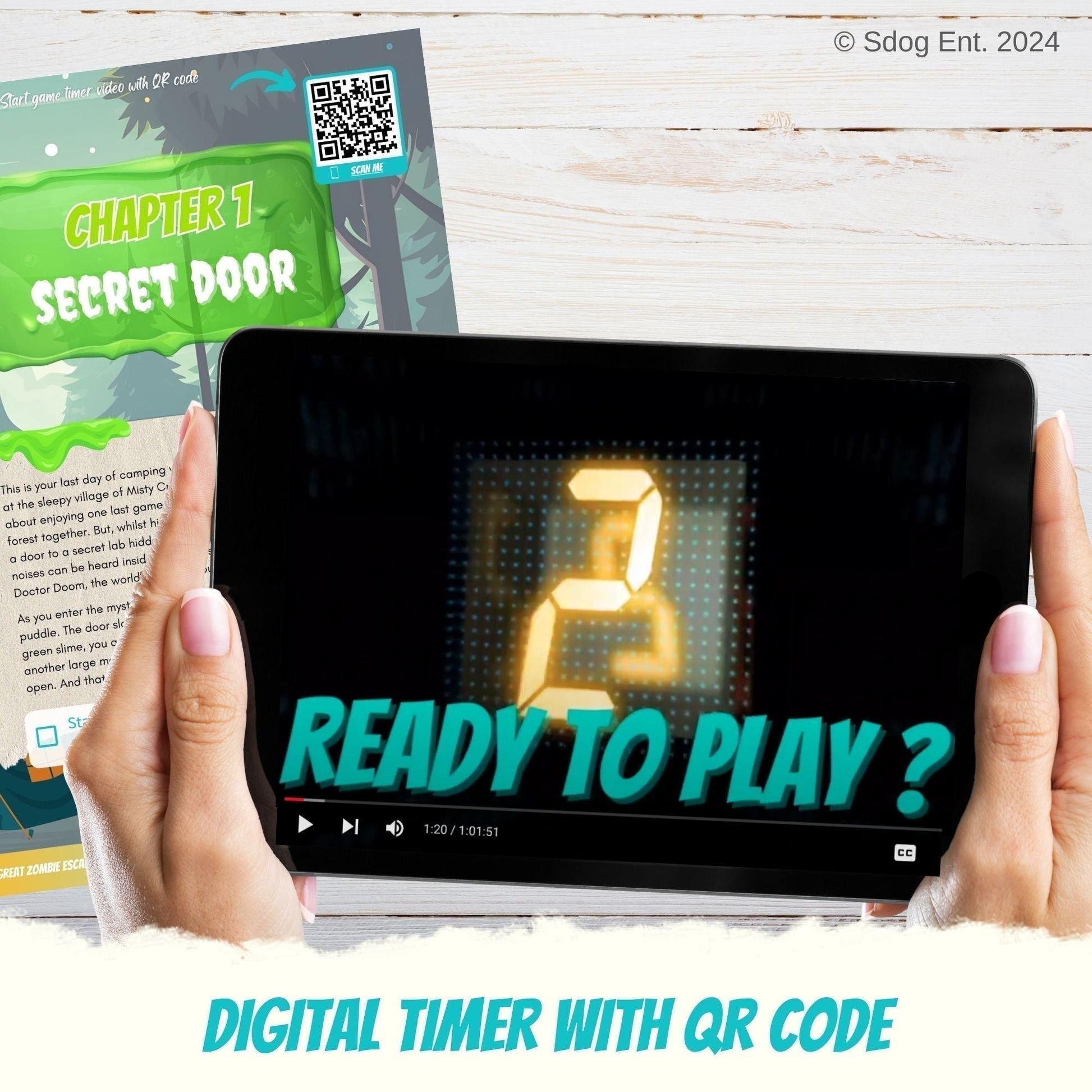 Escape Room for Kids at home : Great Zombie Escape Halloween children party game - game timer