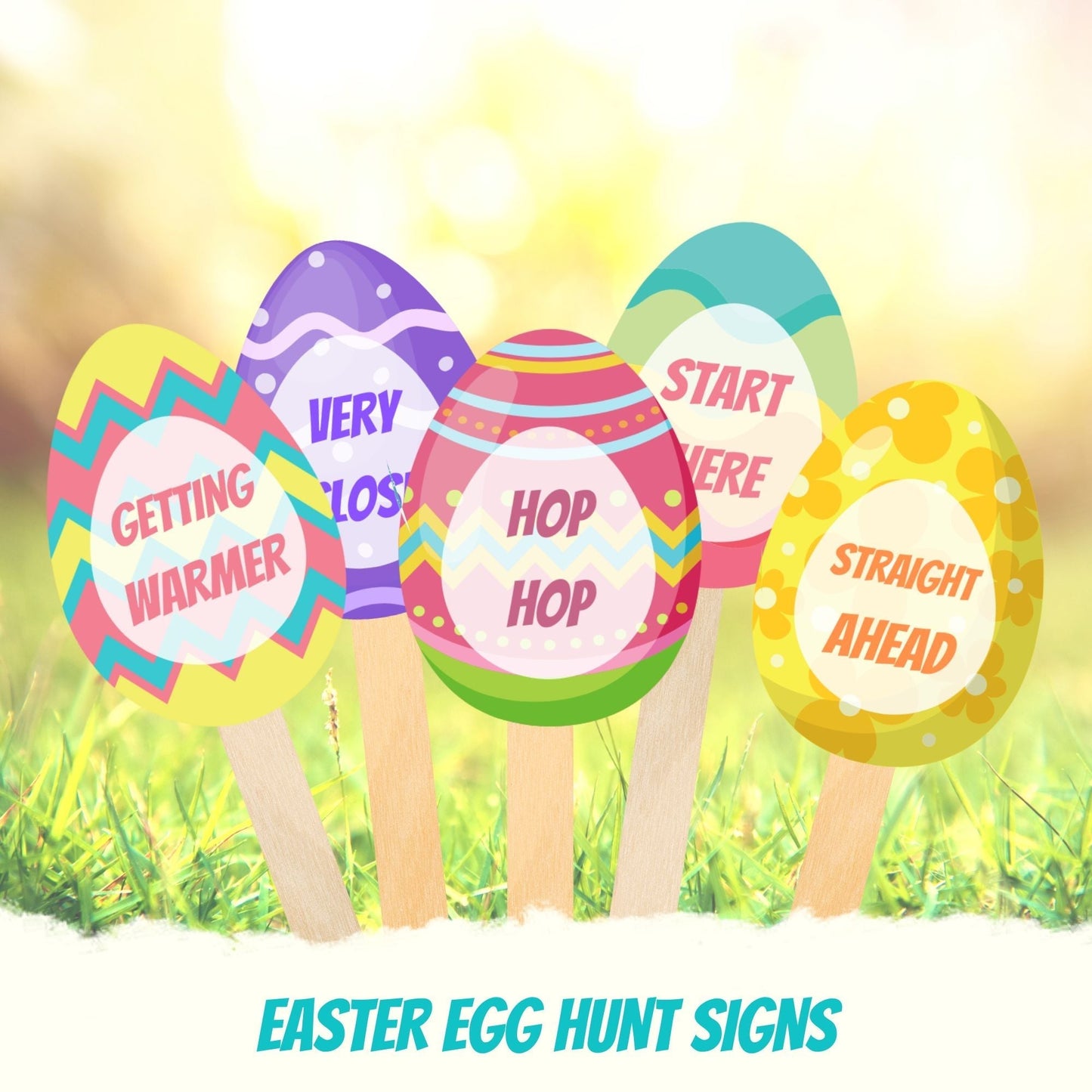 Easter Escape Room for Kids at home - easter egg hunt signs