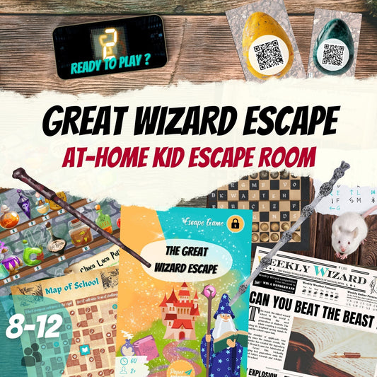 Escape Room for Kids at home : Great Wizard Escape Halloween or Birthday children party game - cover