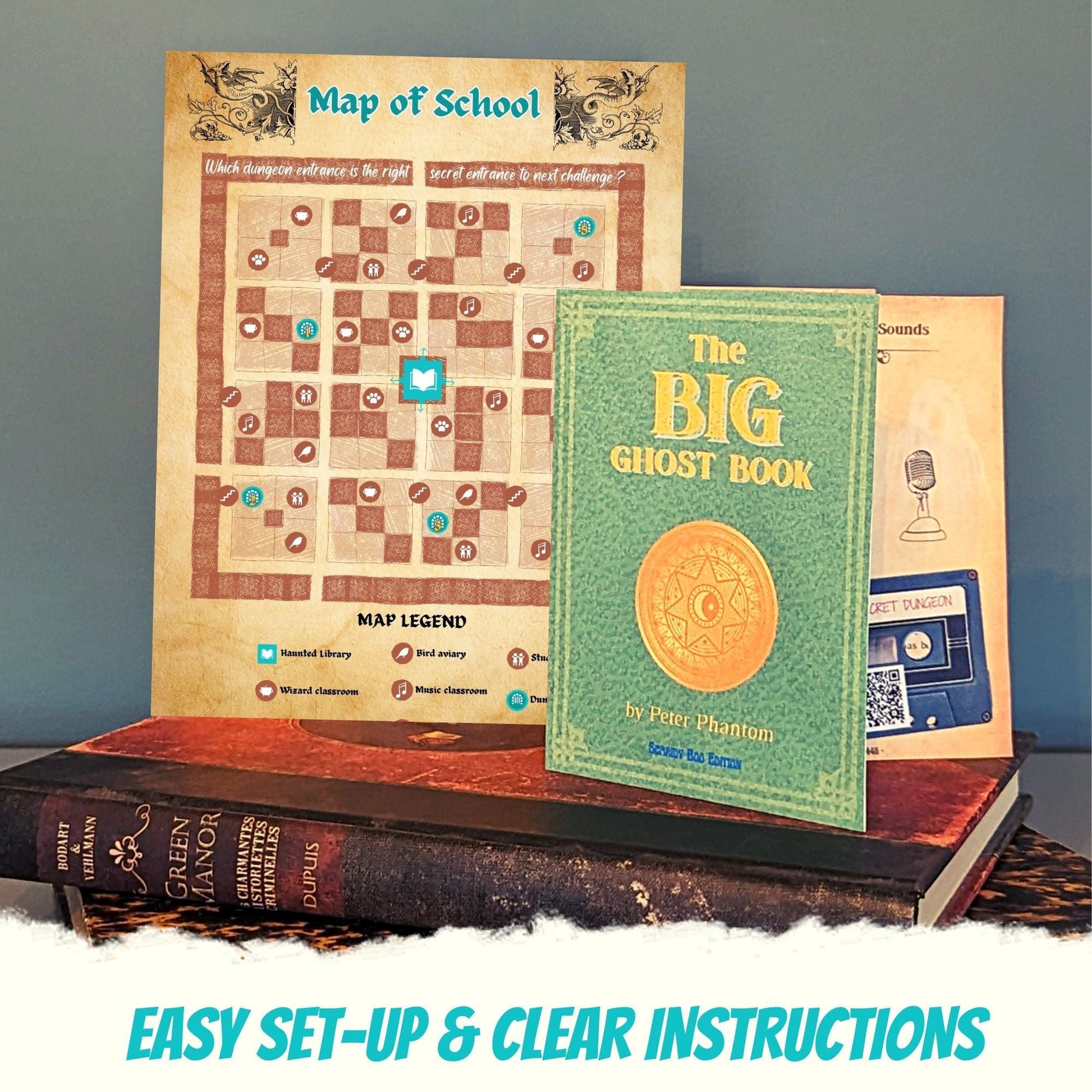 Escape Room for Kids at home : Great Wizard Escape Halloween or Birthday children party game - ghost stories and wizard map puzzle