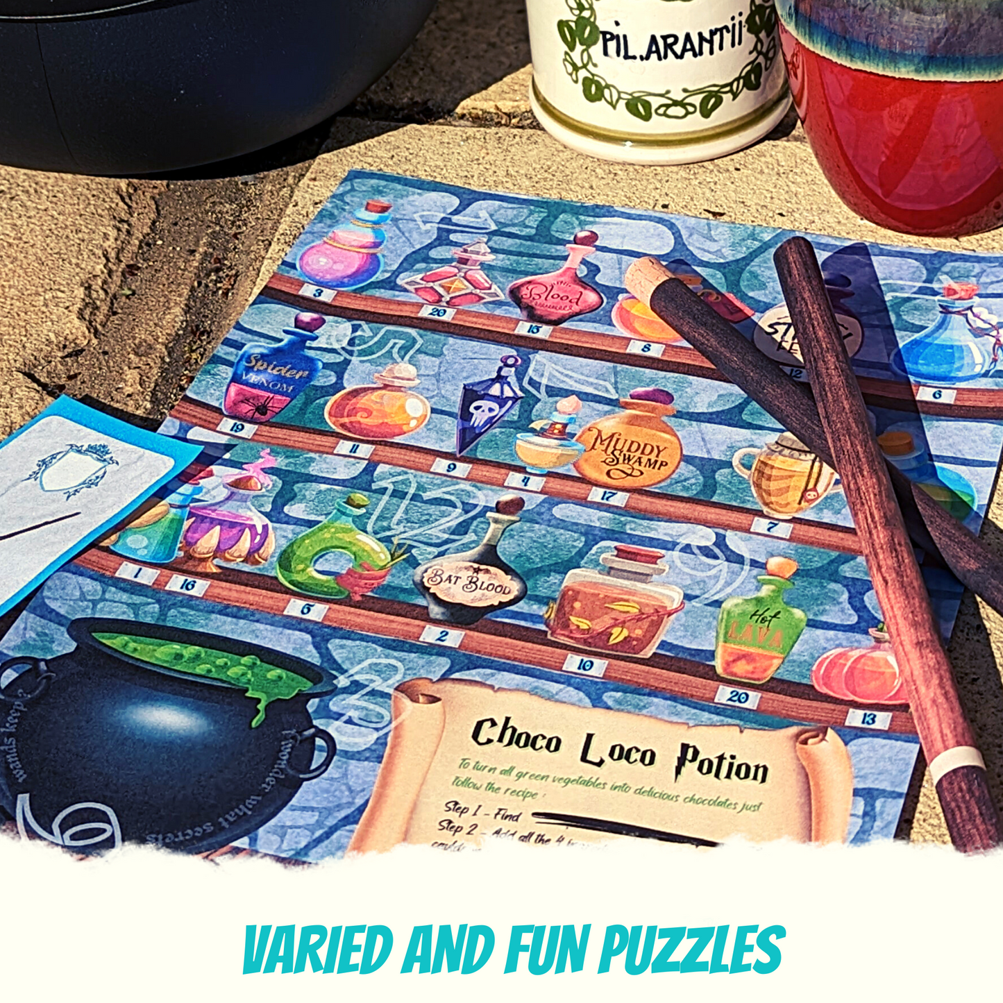 Escape Room for Kids at home : Great Wizard Escape Halloween or Birthday children party game - cauldron and magic potions puzzle