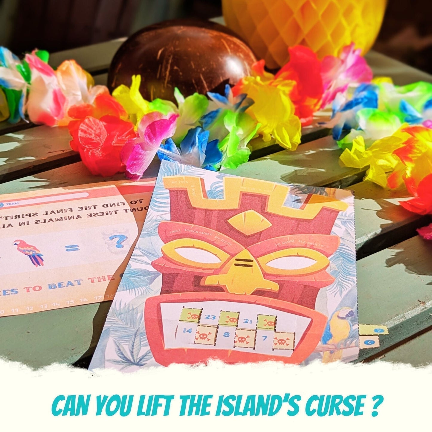 Escape Room for kids and escape game at home perfect for children birthday parties :Great Outdoor Escape summer camp children party game - spirit mask challenge with coded message