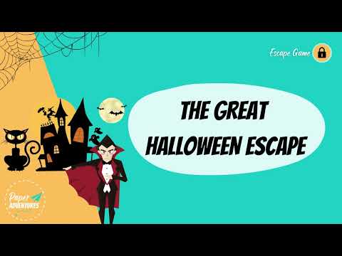 Escape Room Game kit for kids perfect for children birthday parties : Great Halloween Escape. Home family spooky trick or treat activity -  story video teaser