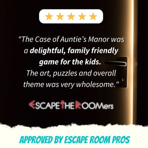 Kid Escape Room Game print at home diy from Paper adventures  -  review of Case of Auntie's Manor