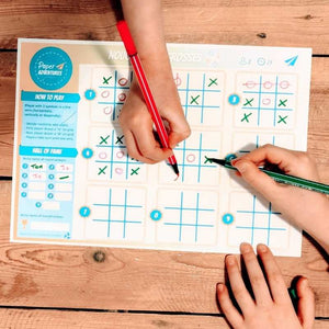 Paper adventures - noughts and crosses or tic tac toe - children and family classic printable game - children playing