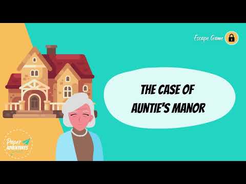 Escape Room Game kit for kids perfect for children birthday parties : Case of Auntie's Manor. Home family detective clue mystery who dunnit activity - trailer